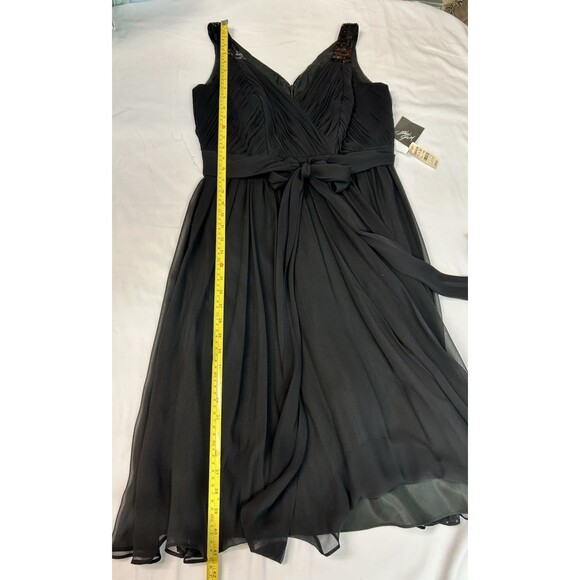 Anne Klein 100% Silk Black Women's Size 10 Sleeveless Dress Sparkle Straps Party - Picture 16 of 16